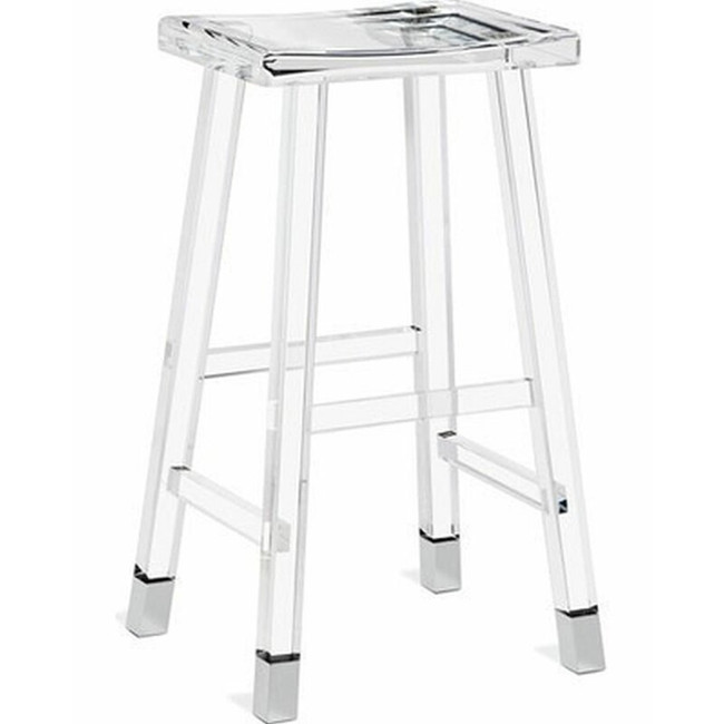 Modern Lucite Captain's Stool acrylic clear backless counter height