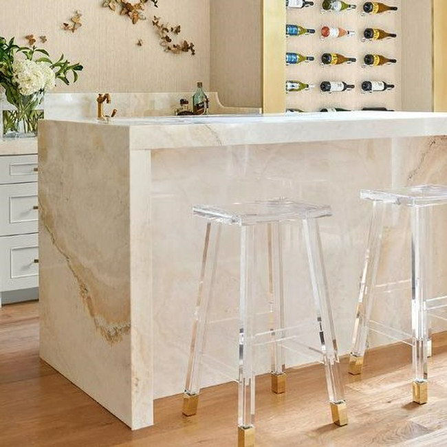 Modern Lucite Captain's Stool acrylic clear backless counter height