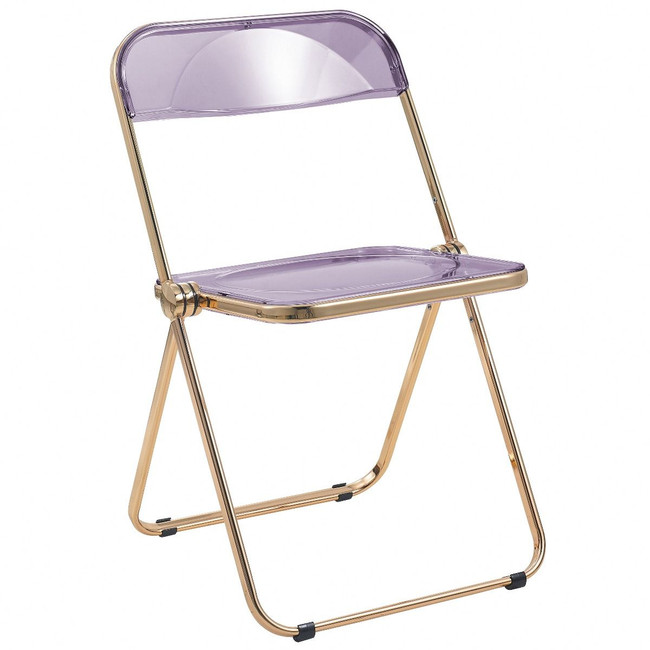 Color Acrylic Folding Chair with Gold Trim