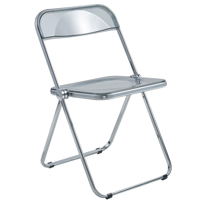 Color Acrylic Folding Chair with Chrome Trim leisuremod lawrence