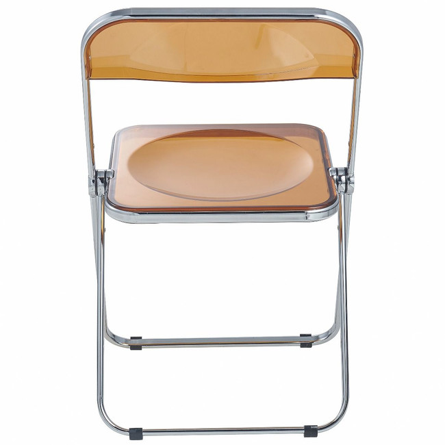 Color Acrylic Folding Chair with Chrome Trim leisuremod lawrence