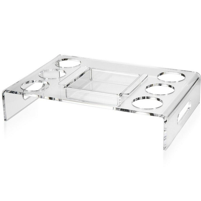 Clear Acrylic Breakfast Serving Tray with Cupholders