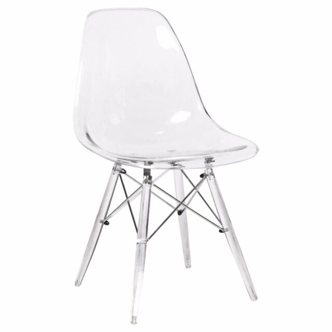 Molded Midcentury Modern Style Side Chair - Clear Seat and Legs
