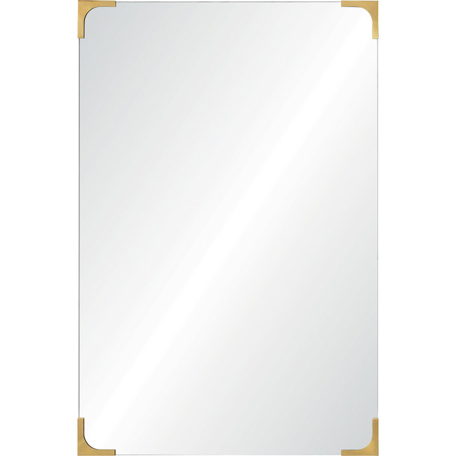 brass gold metal corners modern minimal wall mirror vanity bathroom