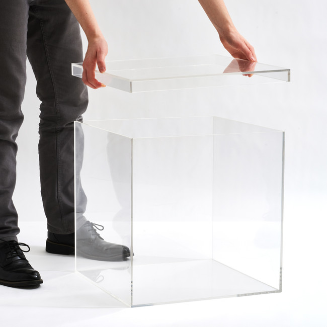 Clear Acrylic Large Storage Box with Clear Top