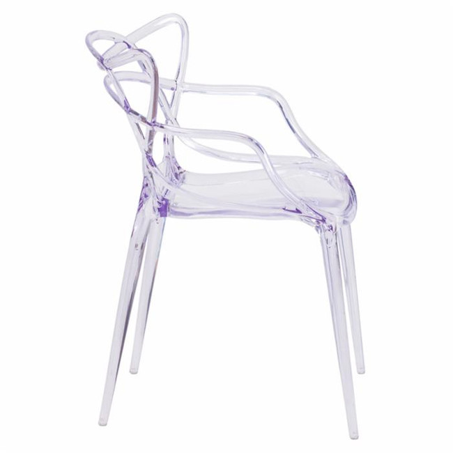 Clear Acrylic Indoor/Outdoor Woven Back Dining Chair