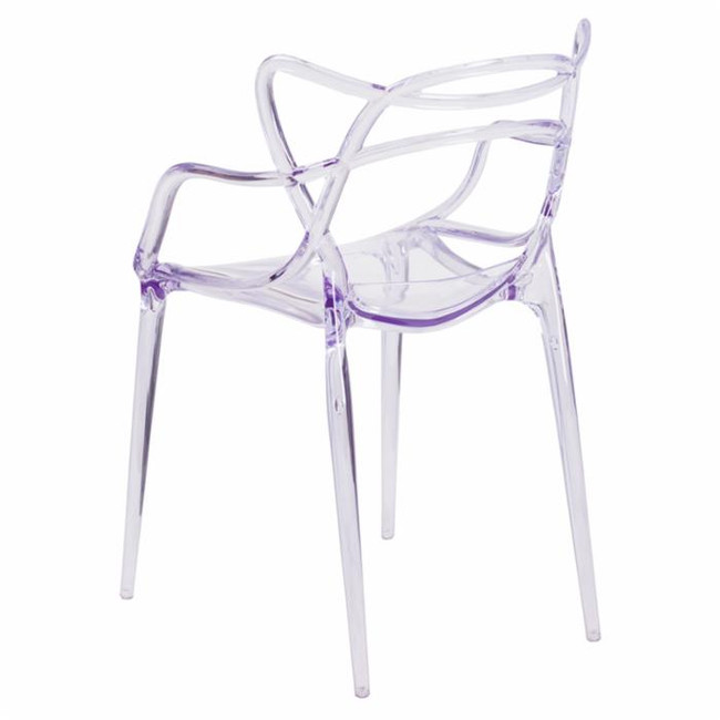 Clear Acrylic Indoor/Outdoor Woven Back Dining Chair