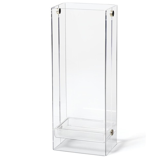 Clear Lucite Modern Umbrella Stand with Silver Grommets