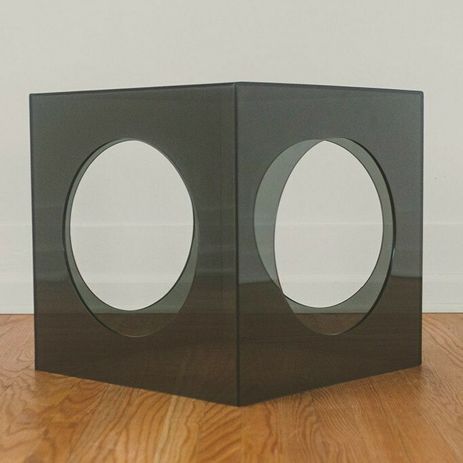 Acrylic Cube Table with Circle Cut Outs