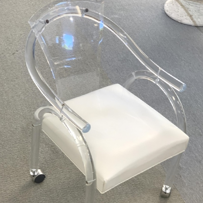 Retro Lucite Game Chair on Wheels