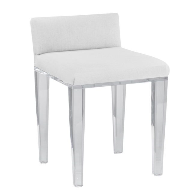 Ultrasuede Low Back Vanity Chair with Tapered Lucite Legs