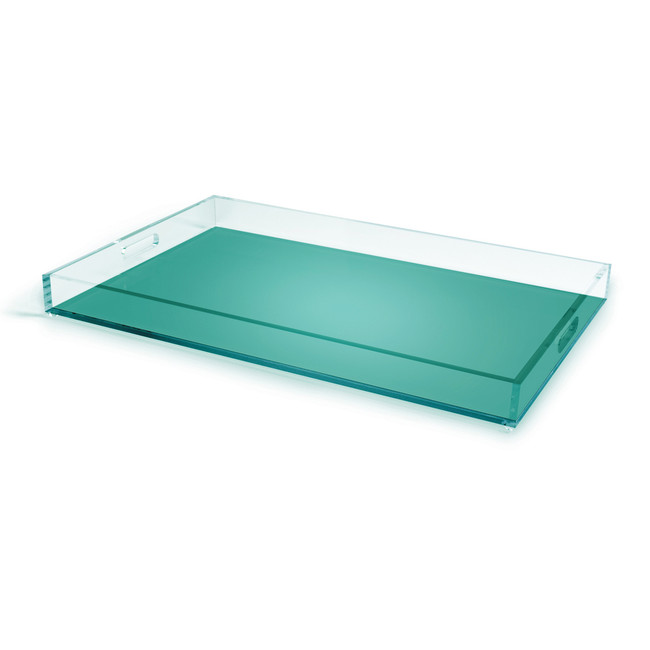 neon color acrylic serving decorative lucite tray handles modern clear teal WWS_T2120_AT_00002
