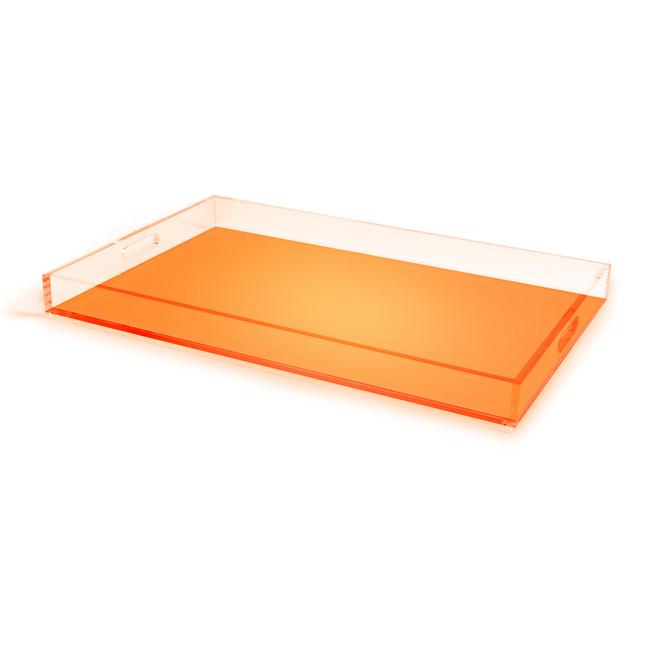 neon color acrylic serving decorative lucite tray handles modern clear orange WWS_NO9096_AT_00002