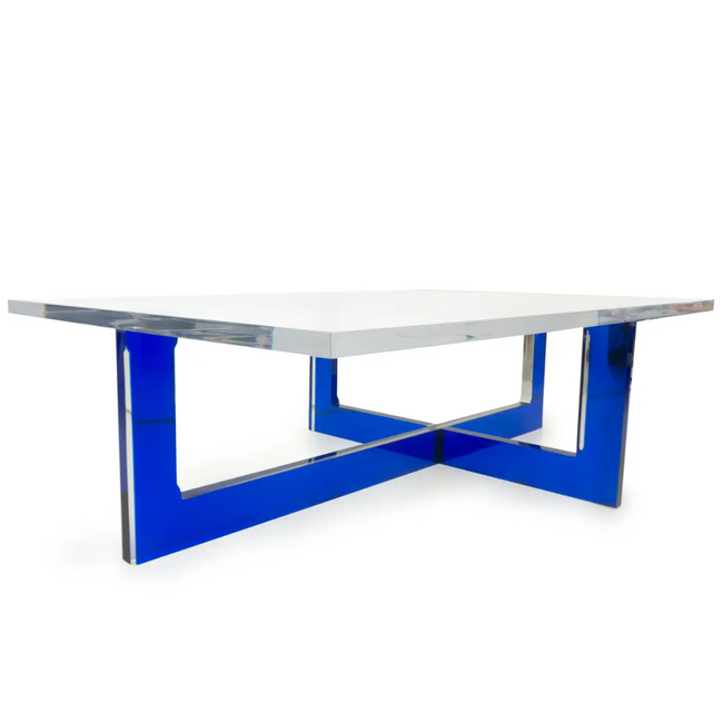 Lucite Color Base Coffee Table 