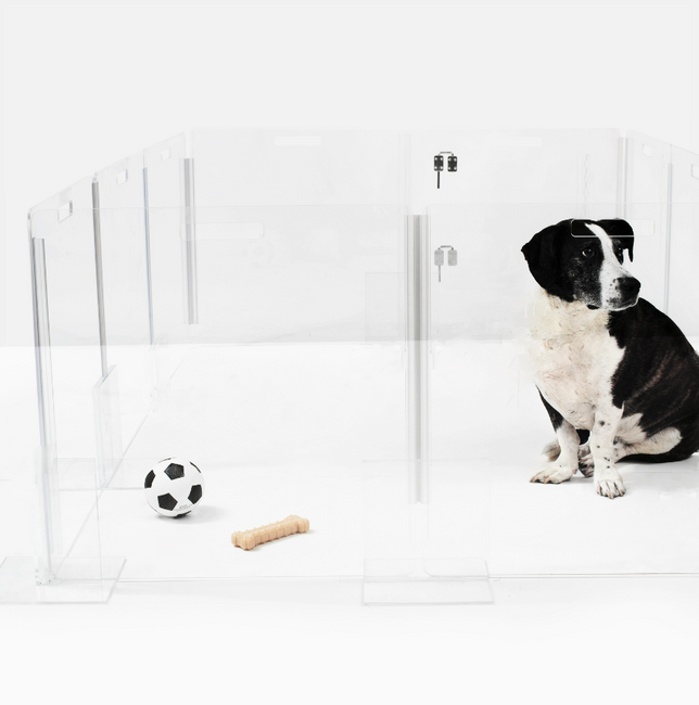 Tall Clear View Pet Playpen kennel dog lucite acrylic modern