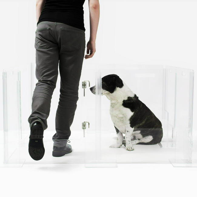 Tall Clear View Pet Playpen kennel dog lucite acrylic modern