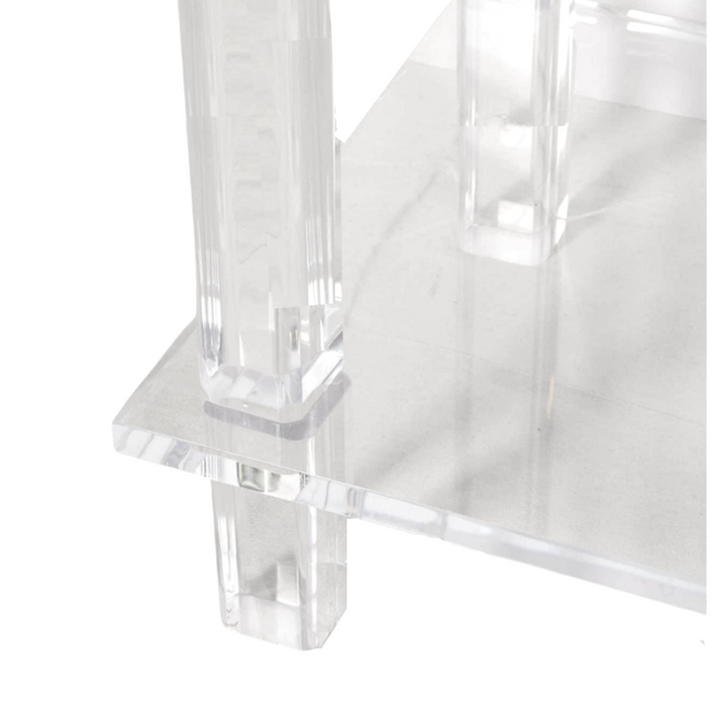 Clear Lucite Bookcase with Overhang Shelves