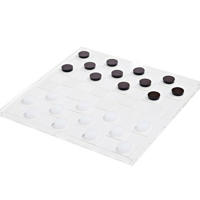 Brown & Clear Acrylic Modern Checkers Set