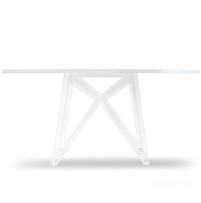 Modern Color Lucite X Base Console Table