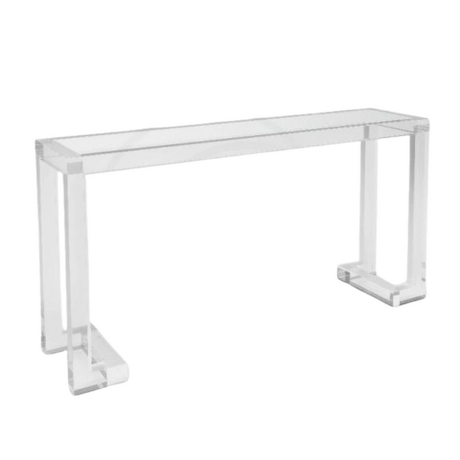 clear lucite ming chinese acrylic console table