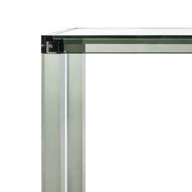 SFV3103B Benji Acrylic Console TMing Style Grey Lucite Narrow Console Table with Glass Top