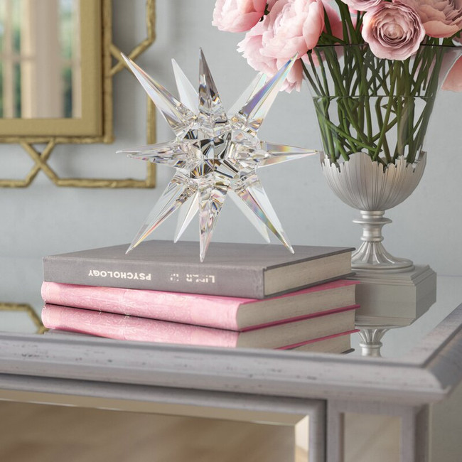a and b home karsta star accent glass crystal decorative table top accessory paperweight