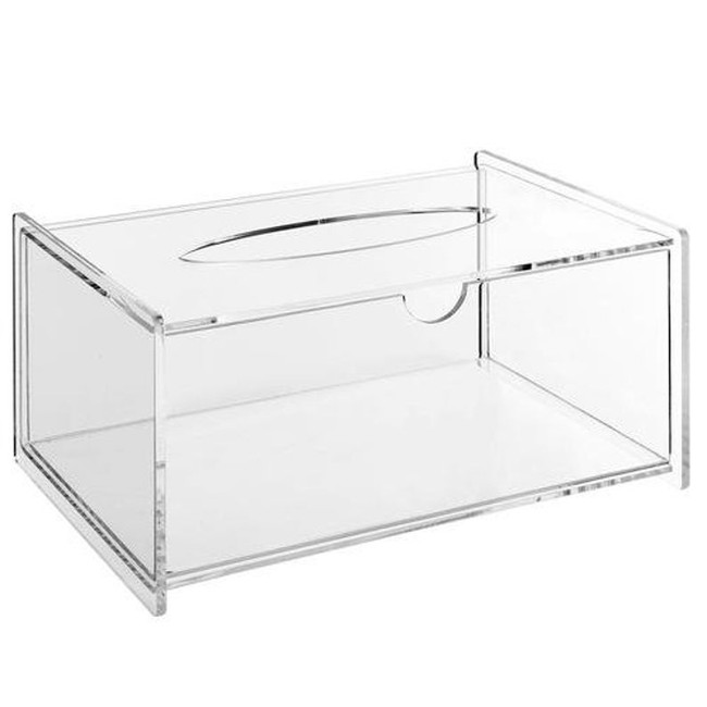Clear Lucite Tissue Box Holder, Size Options