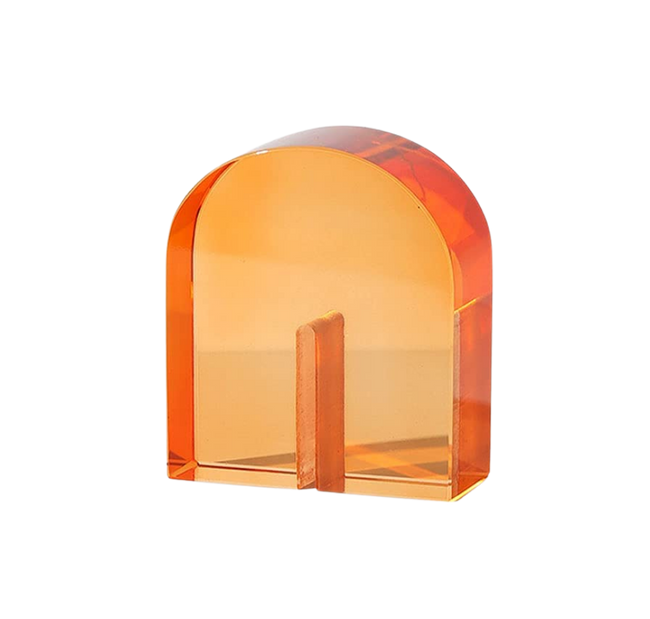 Orange Glass Modern Paperweight Tabletop Sculpture