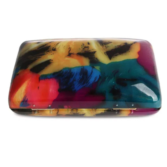 Matisse Multi Color Acrylic Box Purse with Chain