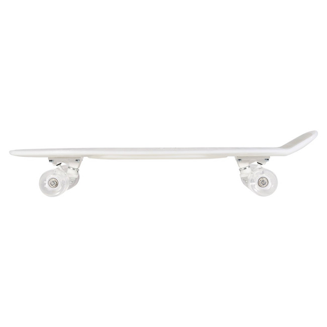 White Kids Skateboard with Clear Light Up Wheels
