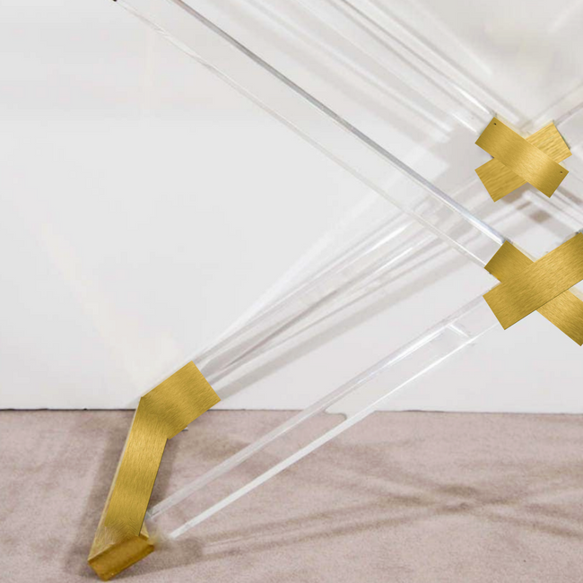Acrylic Folding Tray Table with Brass Details