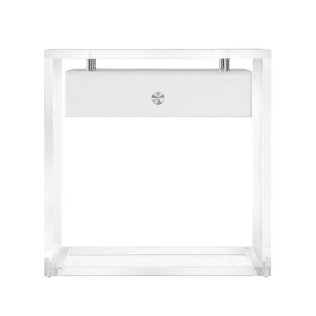 acquer laminate 1 Drawer Nightstand with Clear Lucite Legs