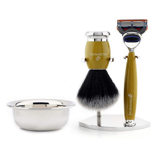 Neutral Color Resin Modern Men's Grooming Shaving Kit,  Color Options