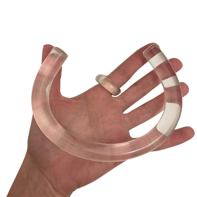 Modern Clear Lucite Cuff Necklace