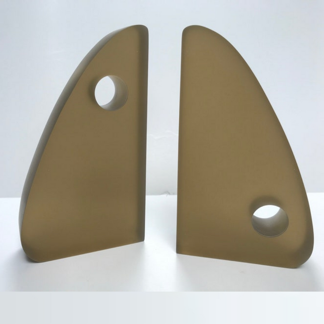 Modern Translucent Resin Taupe Bookends