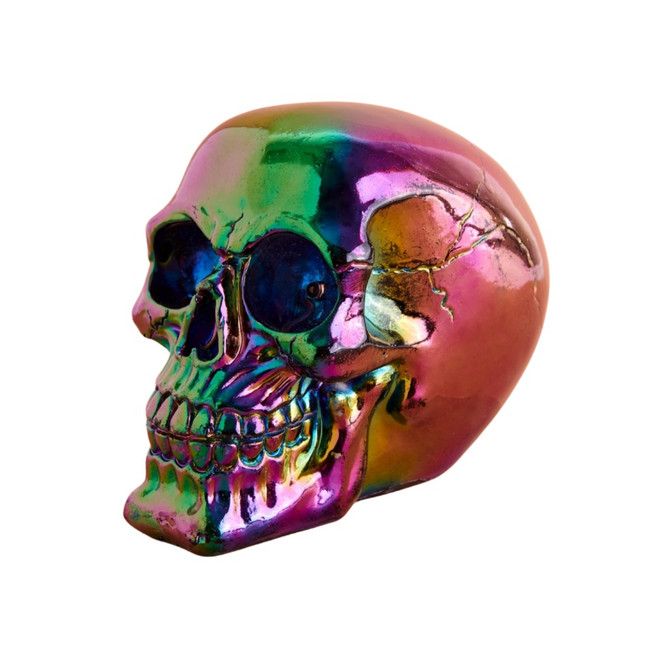 Kids Iridescent Resin Skull with LED Light