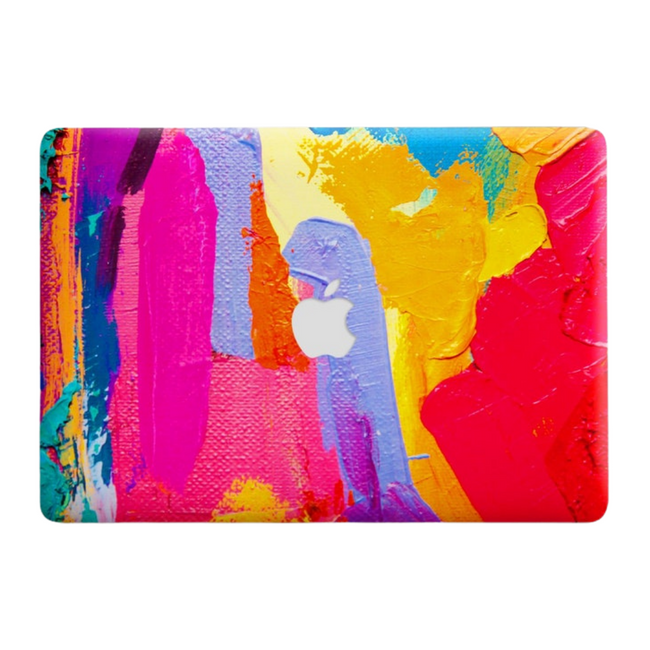 Bright Paint Strokes Acrylic MacBook Case with Clear Back