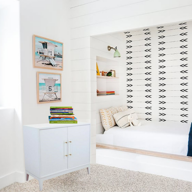 Modern White 3 Drawer Dresser Chest with Lucite Handles