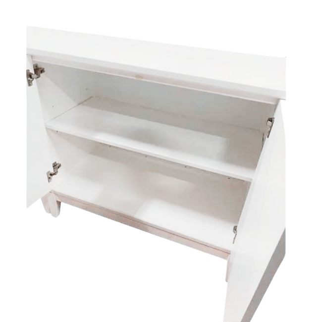 Modern White Lacquer 2 Door Nightstand Cabinet