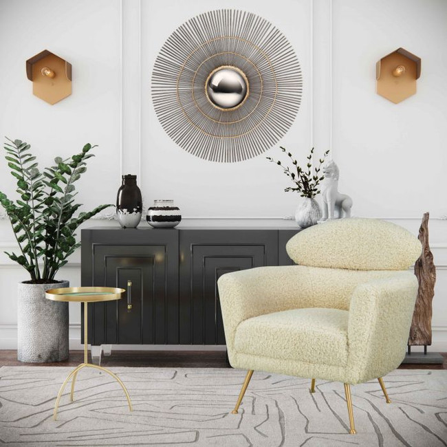 Black Lacquer Concentric Squares Sideboard with Clear Legs