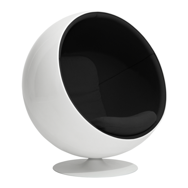 Kids White Ball Chair with Color Upholstery