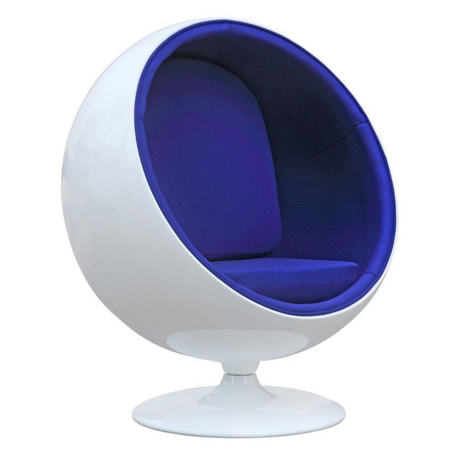 Kids White Ball Chair with Color Upholstery