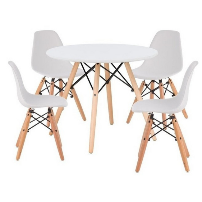 White Acrylic Kids Play Table and Chairs Set | Clear Home Design