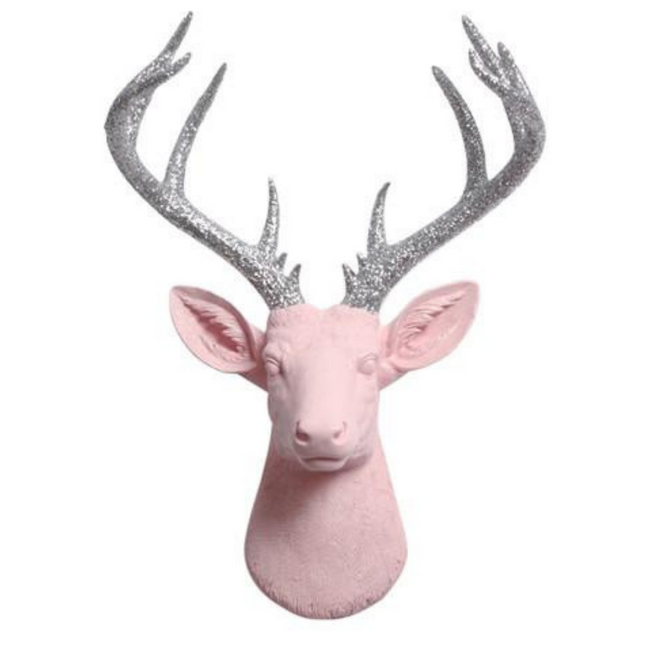 Pink Resin Faux Animal Head with Longhorns, Options