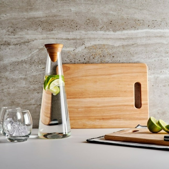 Simple Modern Wine & Water Carafe with Wood Stopper