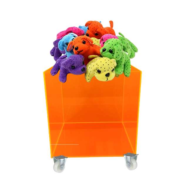 Bright Color Acrylic Toy Box on Wheels