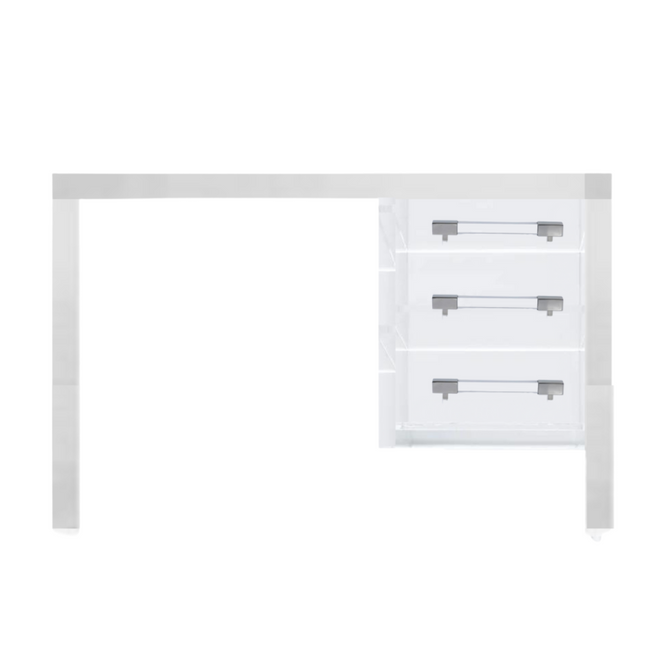 Lucite Drawer Desk with Bar Pulls