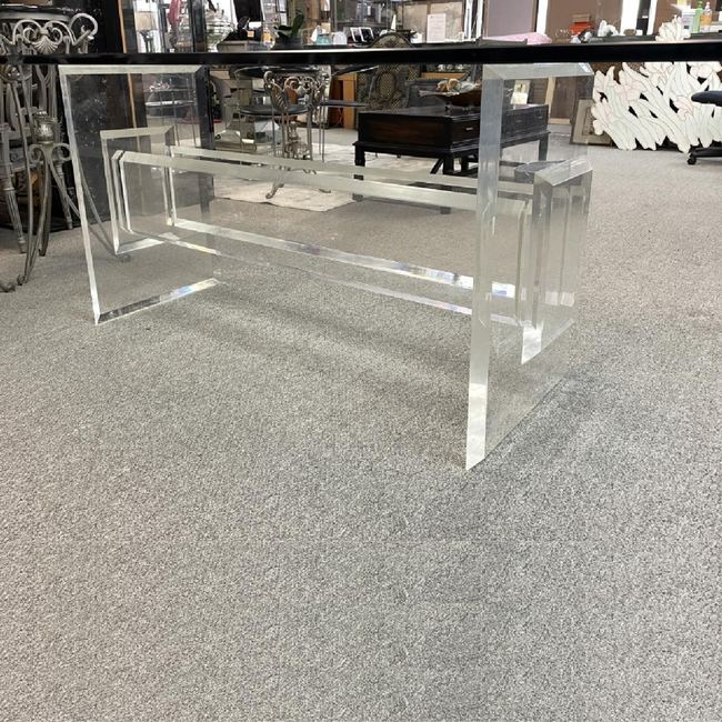  Lucite Double Trestle Table Base with Bevel