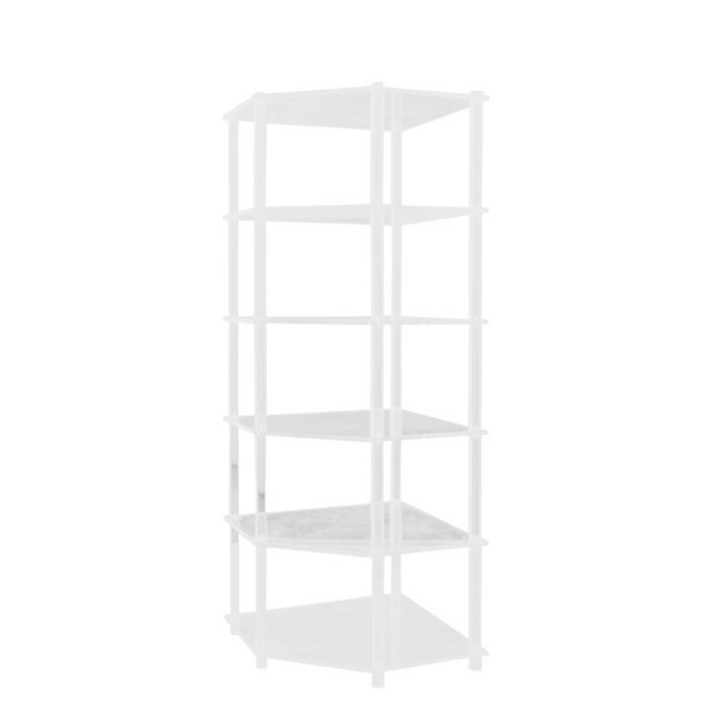 Clear Lucite Tall Corner Bookcase