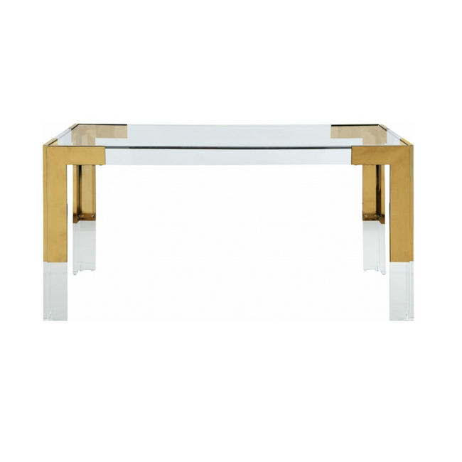 Retro Brass and Lucite Dining Table